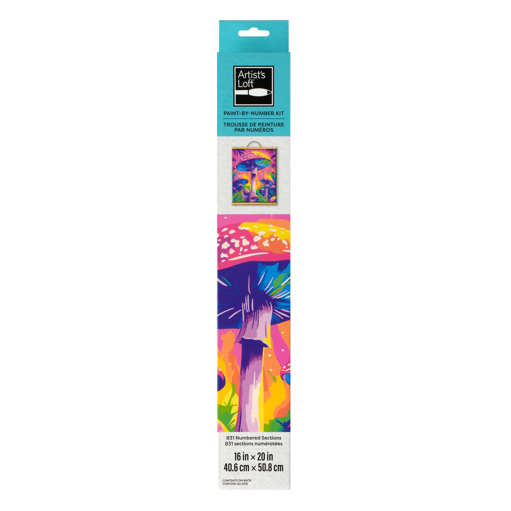 16" x 20" Neon Mushrooms Paint-by-Number Kit by Artist's Loft®